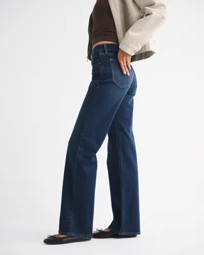 Abercrombie & Fitch High Rise 90s Relaxed Crossover Waistband Jean In Blue