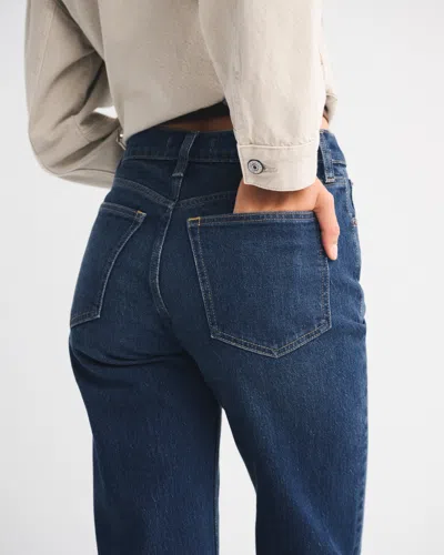 Abercrombie & Fitch High Rise 90s Relaxed Crossover Waistband Jean In Blue