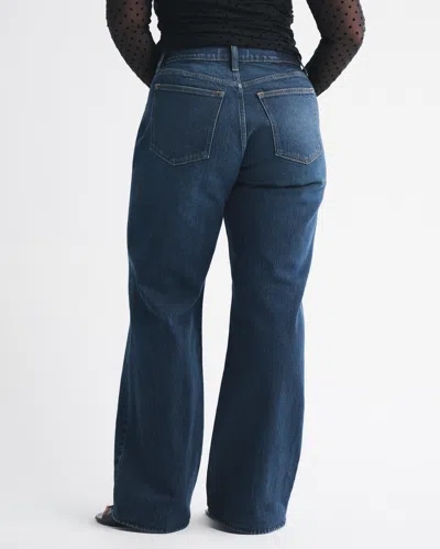 Abercrombie & Fitch Curve Love High Rise 90s Relaxed Crossover Waistband Jean In Blue