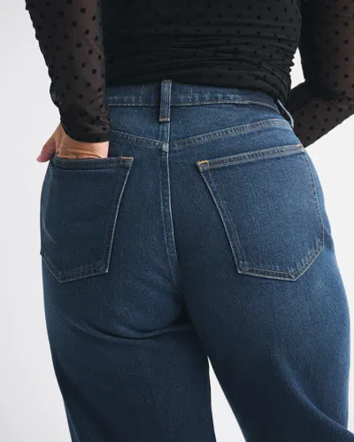 Abercrombie & Fitch Curve Love High Rise 90s Relaxed Crossover Waistband Jean In Blue