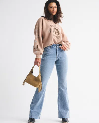 Abercrombie & Fitch Curve Love High Rise Bootcut Jean In Blue