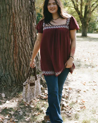 Abercrombie & Fitch Curve Love Mid Rise Bootcut Rhinestone Pocket Jean In Blue