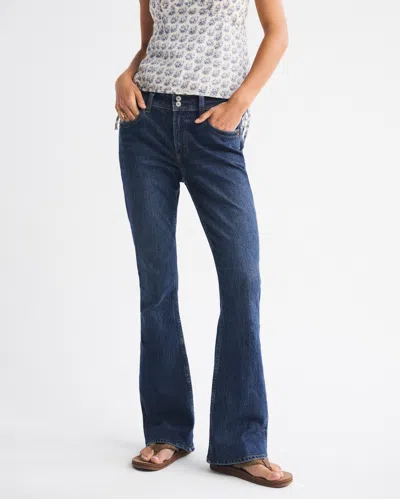 Abercrombie & Fitch Mid Rise Bootcut Rhinestone Pocket Jean In Blue