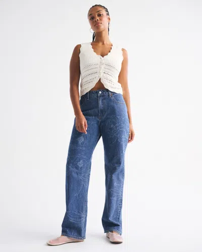 Abercrombie & Fitch Curve Love High Rise Loose Jean In Blue