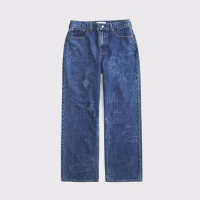 Abercrombie & Fitch Curve Love High Rise Loose Jean In Blue