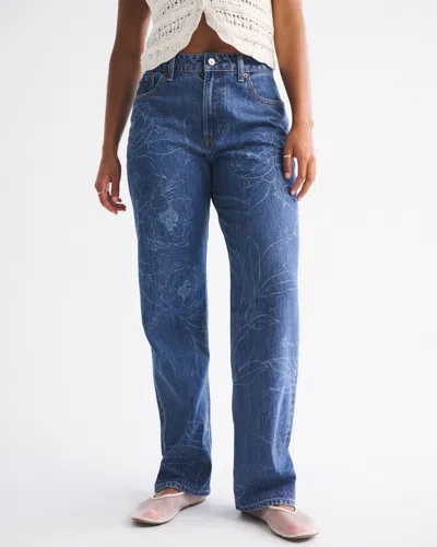 Abercrombie & Fitch Curve Love High Rise Loose Jean In Blue