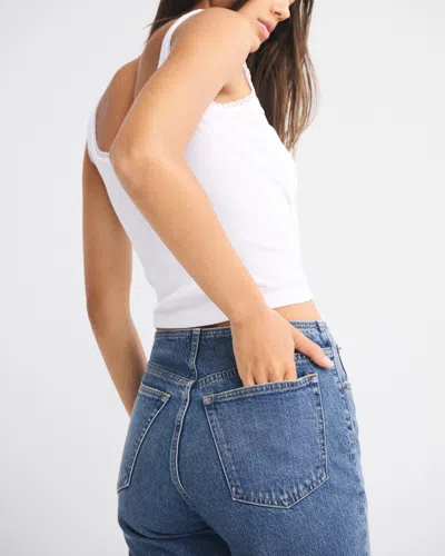 Abercrombie & Fitch High Rise 90s Relaxed Vegan Suede Lace Jean