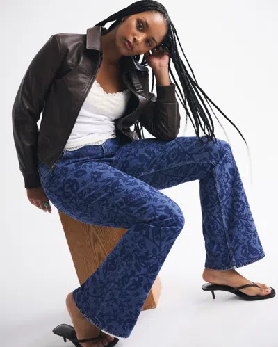 Abercrombie & Fitch Curve Love Mid Rise Bootcut Floral Print Jean