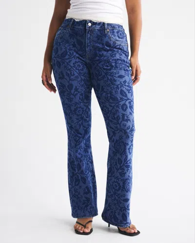 Abercrombie & Fitch Curve Love Mid Rise Bootcut Floral Print Jean