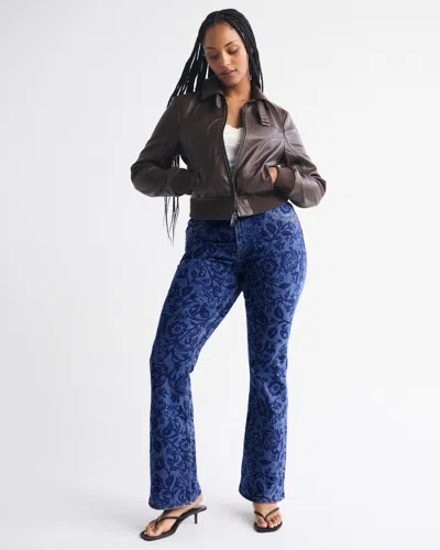 Abercrombie & Fitch Curve Love Mid Rise Bootcut Floral Print Jean