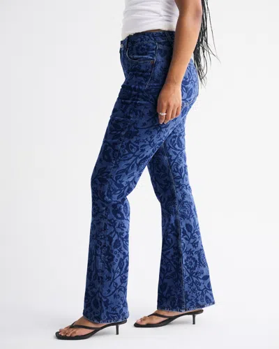 Abercrombie & Fitch Curve Love Mid Rise Bootcut Floral Print Jean