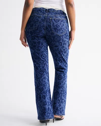Abercrombie & Fitch Curve Love Mid Rise Bootcut Floral Print Jean