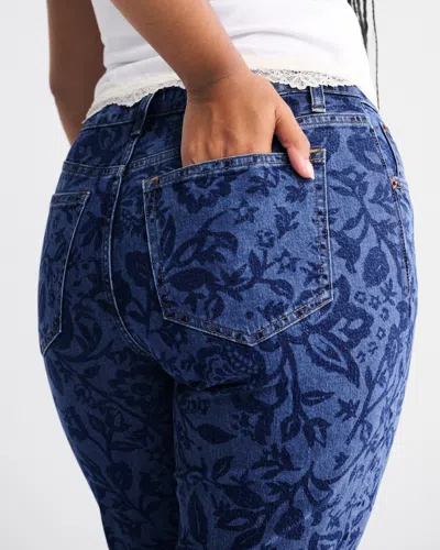 Abercrombie & Fitch Curve Love Mid Rise Bootcut Floral Print Jean