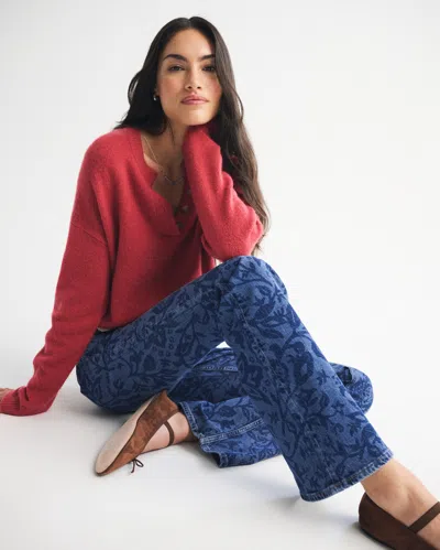 Abercrombie & Fitch Mid Rise Bootcut Floral Print Jean In Multi