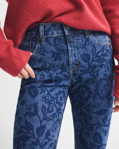 Abercrombie & Fitch Mid Rise Bootcut Floral Print Jean In Multi