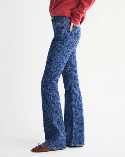 Abercrombie & Fitch Mid Rise Bootcut Floral Print Jean In Multi