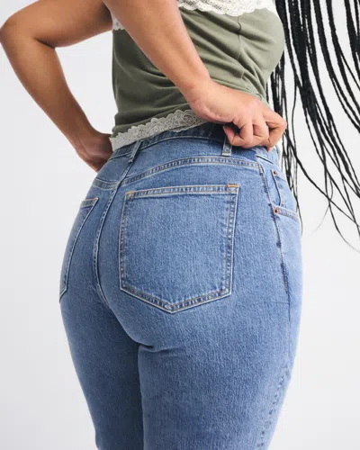 Abercrombie & Fitch Curve Love High Rise Bootcut Jean In Blue