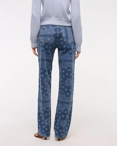 Abercrombie & Fitch High Rise 90s Relaxed Bandana Print  Jean In Blue