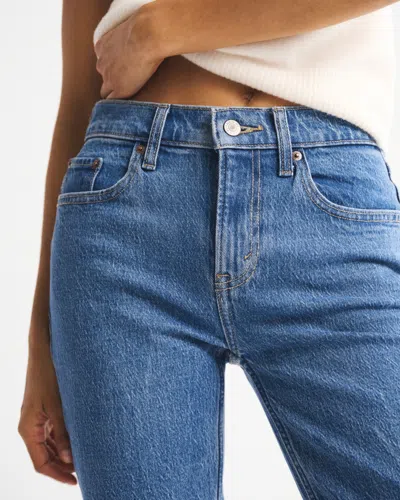 Abercrombie & Fitch Mid Rise 90s Straight Jean In Blue