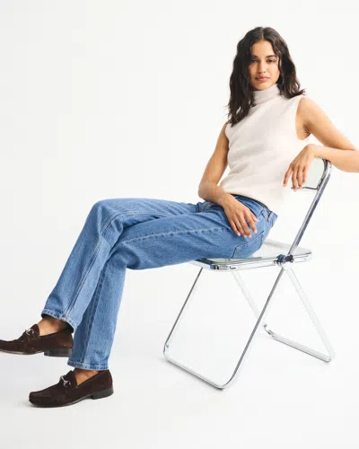 Abercrombie & Fitch Mid Rise 90s Straight Jean In Blue