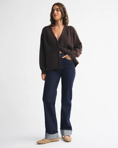 Abercrombie & Fitch High Rise 90s Relaxed Cuffed Hem Jean In Blue