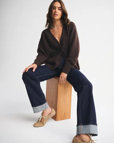 Abercrombie & Fitch High Rise 90s Relaxed Cuffed Hem Jean In Blue