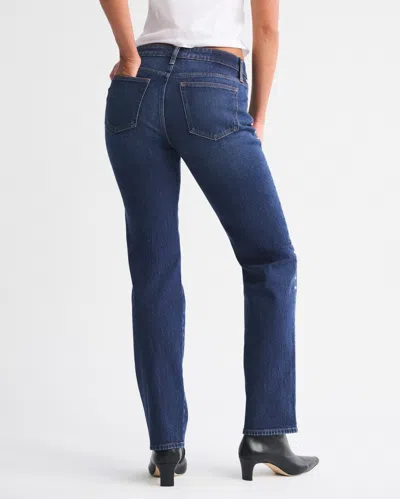 Abercrombie & Fitch Curve Love Mid Rise 90s Straight Studded Jean In White