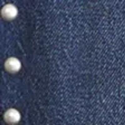 Abercrombie & Fitch Curve Love Mid Rise 90s Straight Studded Jean In White