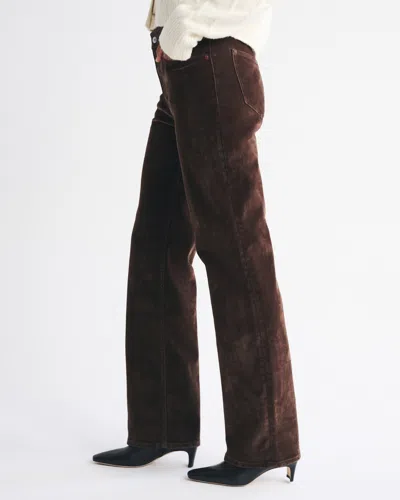 Abercrombie & Fitch Curve Love High Rise 90s Relaxed Velvet Jean In Blue