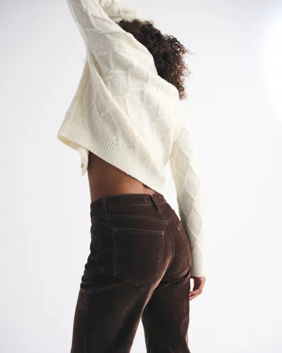 Abercrombie & Fitch Curve Love High Rise 90s Relaxed Velvet Jean In Blue