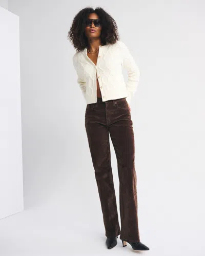 Abercrombie & Fitch Curve Love High Rise 90s Relaxed Velvet Jean In Blue