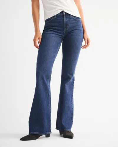 Abercrombie & Fitch High Rise Flare Jean In Blue