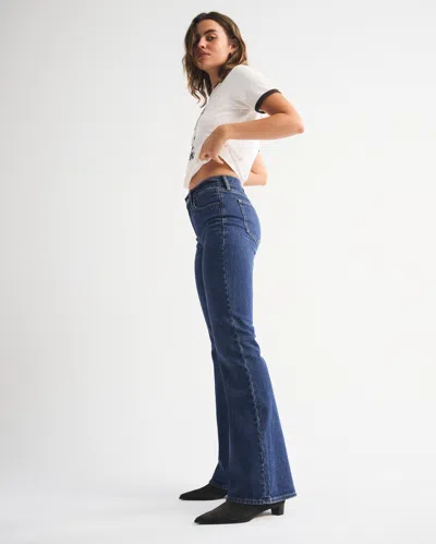 Abercrombie & Fitch High Rise Flare Jean In Blue