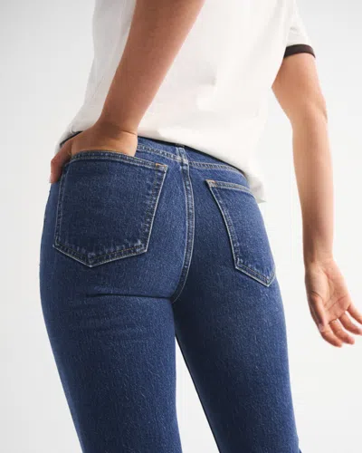 Abercrombie & Fitch High Rise Flare Jean In Blue