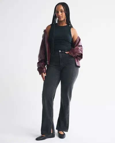 Abercrombie & Fitch Curve Love Ultra High Rise 90s Straight Jean In Black