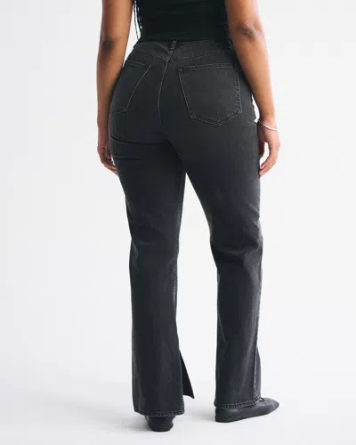 Abercrombie & Fitch Curve Love Ultra High Rise 90s Straight Jean In Black