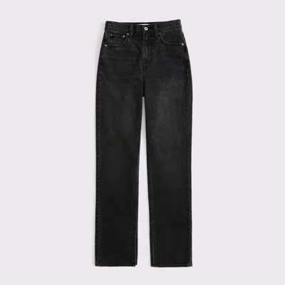 Abercrombie & Fitch Ultra High Rise 90s Straight Jean In Black