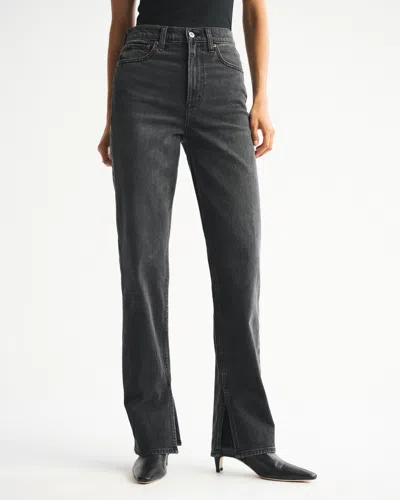 Abercrombie & Fitch Ultra High Rise 90s Straight Jean In Black