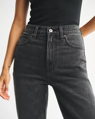 Abercrombie & Fitch Ultra High Rise 90s Straight Jean In Black