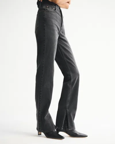 Abercrombie & Fitch Ultra High Rise 90s Straight Jean In Black
