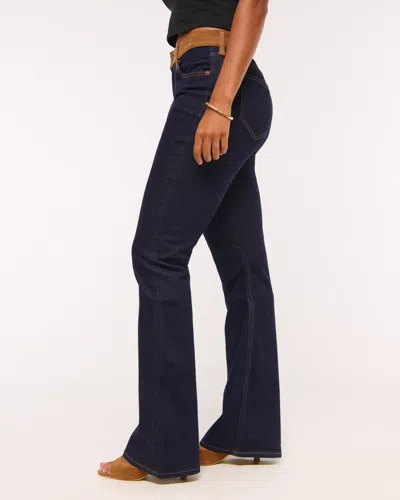 Abercrombie & Fitch Curve Love Mid Rise Bootcut Vegan Suede Waistbandjean In Blue