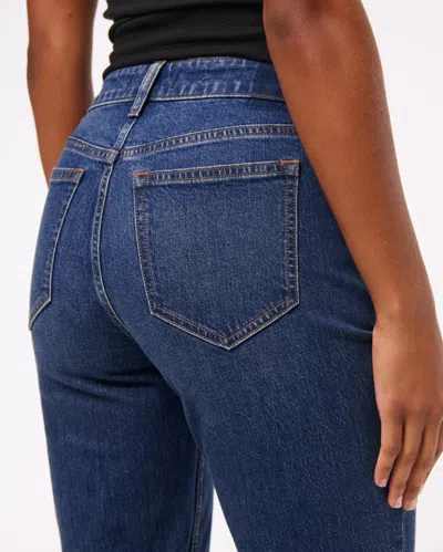 Abercrombie & Fitch Curve Love Mid Rise Bootcut Frayed Hem Jean