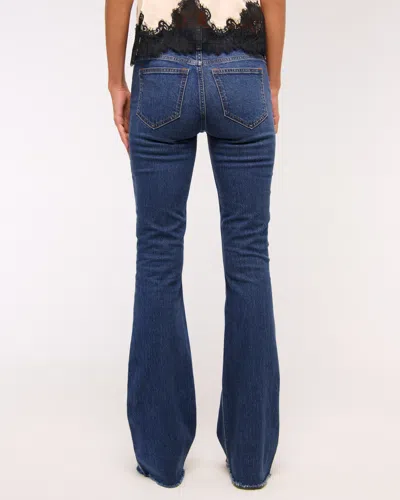 Abercrombie & Fitch Mid Rise Bootcut Frayed Hem Jean In Blue