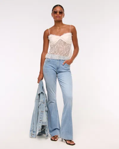 Abercrombie & Fitch Curve Love Mid Rise Bootcut Jean In Brown