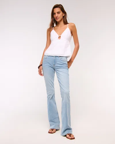 Abercrombie & Fitch Mid Rise Bootcut Jean In White