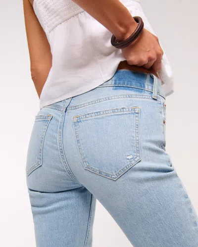 Abercrombie & Fitch Mid Rise Bootcut Jean In White