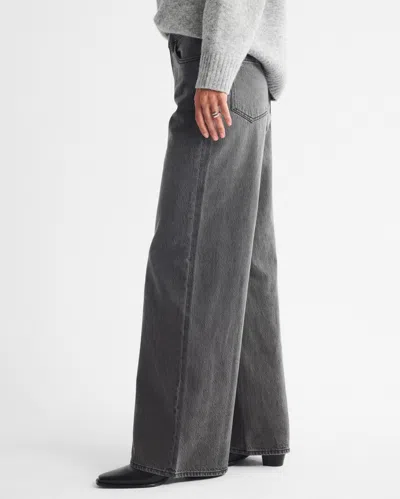 Abercrombie & Fitch High Rise Wide Leg Jean In Black