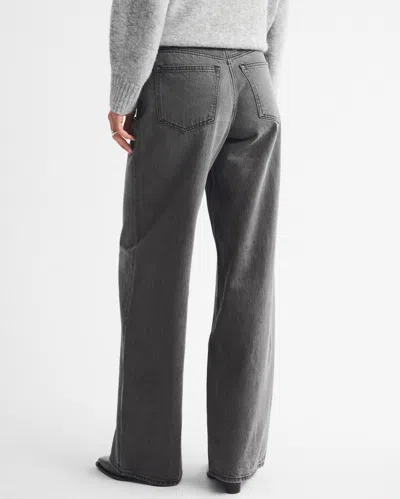 Abercrombie & Fitch High Rise Wide Leg Jean In Black