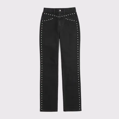 Abercrombie & Fitch Curve Love Ultra High Rise 90s Straight Jean In Black