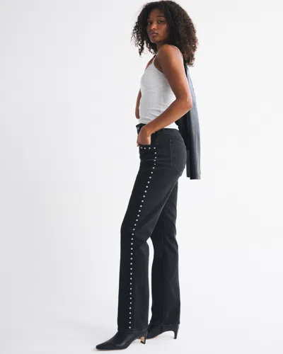 Abercrombie & Fitch Curve Love Ultra High Rise 90s Straight Jean In Black